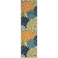 Homeroots 2 x 12 ft. Multi Color Floral Indoor & Outdoor Runner Rug 384626